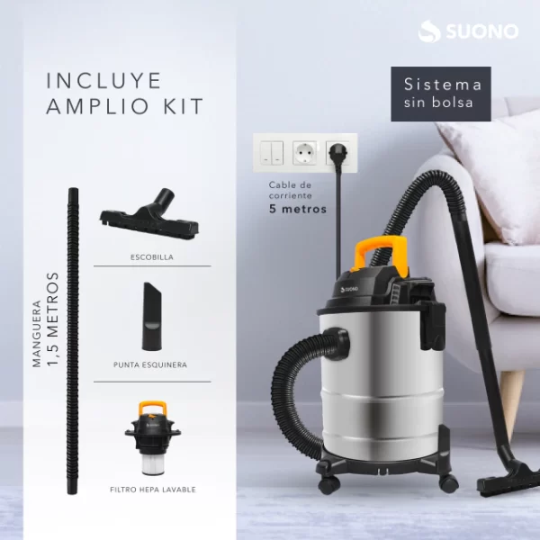 ASPIRADORA SUONO 1300W 15 LTS HOG0172 - Imagen 3