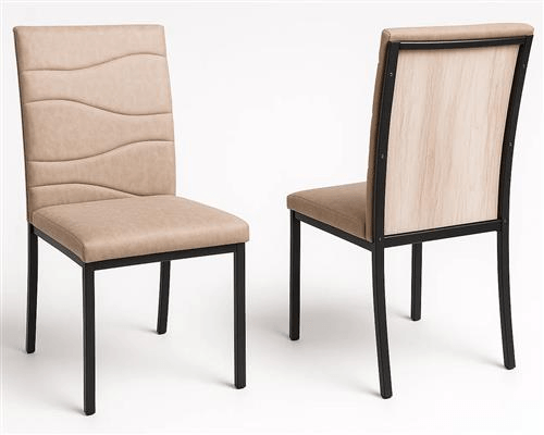 SILLA COMEDOR RIO X 6 CAÑO NEGRO/BEIGE DONNET - Imagen 2