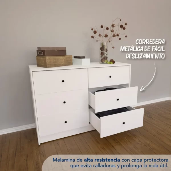 CHIFONIER COMODA ALICANTE 1.20 CM-122 BLANCA - Imagen 2