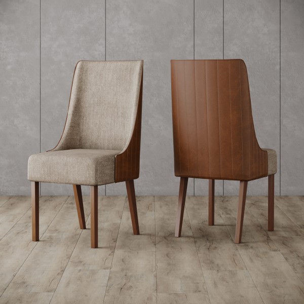 SILLA COMEDOR IVY X 6 HENN CARAMELO/ CREME - Imagen 2