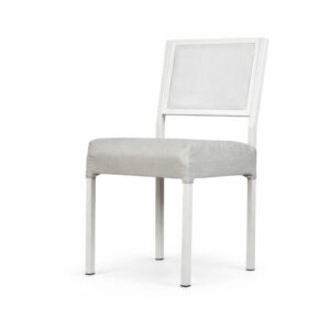 SILLA COMEDOR GRECIA X 6  CAÑO BLANCO / TAUPE LINO DONNET