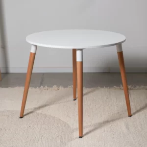 MESA  COMEDOR NOA 1.40 SEMIOVAL /TAPA BLANCA DONNET