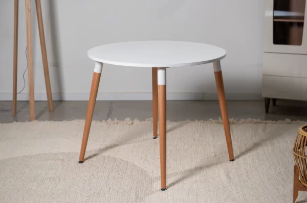 MESA COMEDOR NOA 1.40 SEMIOVAL /TAPA BLANCA DONNET