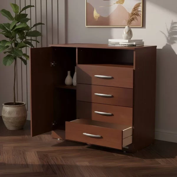 CHIFONIER 4 CAJ 1PTA LINEA EXPRESS WENGUE - Imagen 3