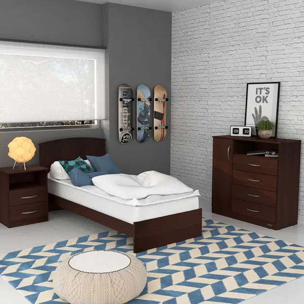 CHIFONIER 4 CAJ 1PTA LINEA EXPRESS WENGUE - Imagen 4