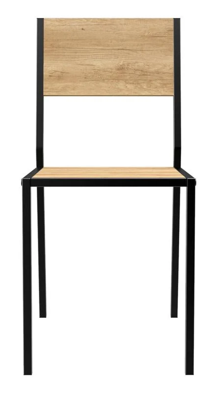 SILLA COMEDOR DELOS X4 DE CAÑO Y MADERA ROBLE NEBRASCA NATURAL - Imagen 2