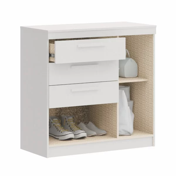 CHIFONIER COMODA LILLE 4 CAJ Y 1PTA BLANCO - Imagen 2