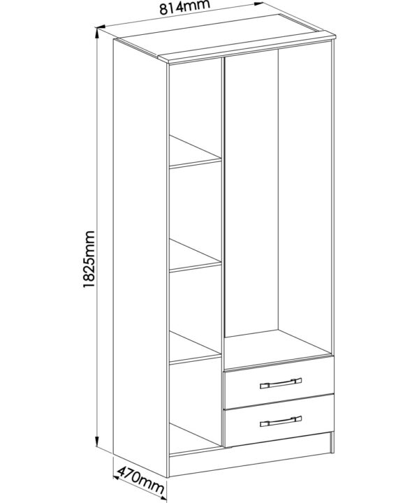 ROPERO DELOS MOSCU 3 PTAS MOD 4300 MACADEMIA/ BLANCO - Imagen 2