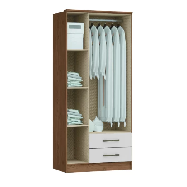ROPERO DELOS MOSCU 3 PTAS MOD 4300 MACADEMIA/ BLANCO - Imagen 4