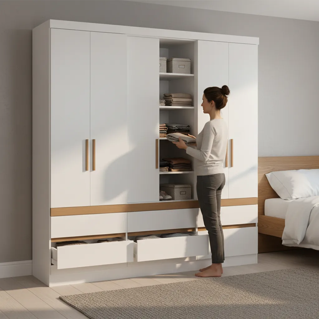 ROPERO 6 PTAS CRONOS DELOS 3268-ABL BLANCO - Imagen 2