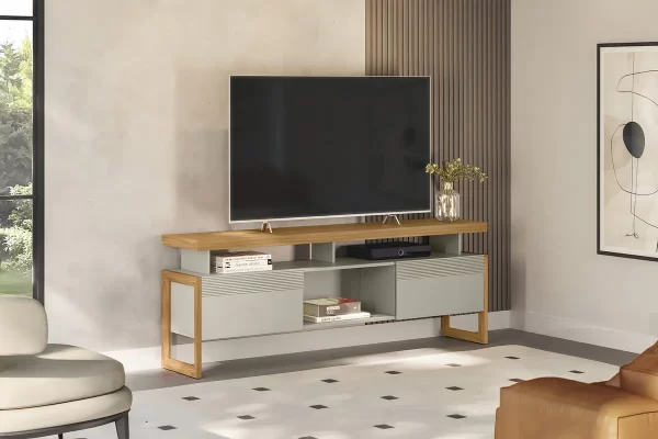 RACK ESMERALDA TV 70 NATURE /OFF WHIT - Imagen 2