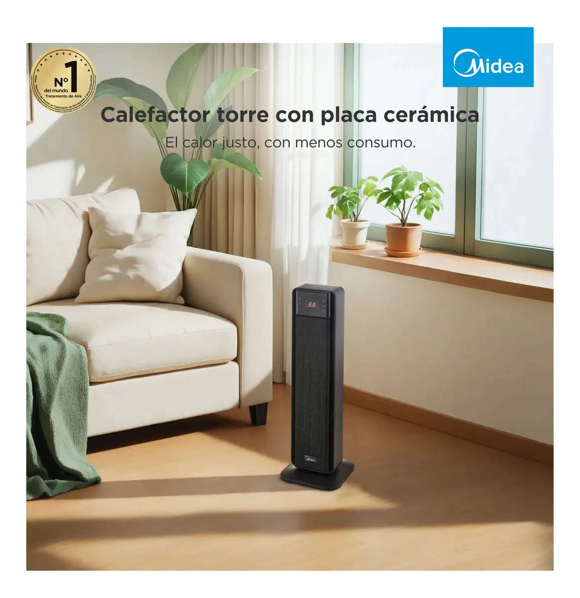 CALEFACTOR TORRE MIDEA TCH- 2 KW C/ PLACA CERAMICA - Imagen 4